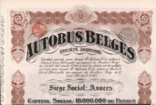 Belgium - Autobus Belges - Original Bond  Certificate - 1924 - #5205 picture