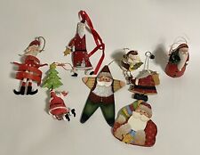 Santa Claus Christmas Ornaments & Decor Mixed Lot Of 8 Country Rustic Charm picture