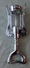 Vintage ITALY Corkscrew Wine Bottle Opener Silver Chrome Excellent Condition  picture