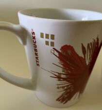 Starbucks Coffee Cup Mug 2014 Christmas Poinsettia Red/Gold Ceramic  picture
