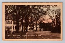 West Upton, MA-Massachusetts, Main Street -Hand Colored, Vintage Postcard picture
