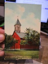G2 Old OHIO Postcard St Saint Paris Myrtle Tree Church Small Chapel NOW RAZED ? picture
