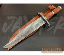 Handmade Bowie Knife-Damascus Steel Blade-Jayger-Leather Sheath picture