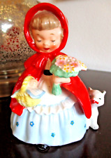 vtg NAPCO Little Red Riding Hood Figurine S1492A Girl Wolf picnic basket Japan picture