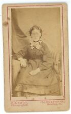 Antique CDV c1870s Saylor Beautiful Young Woman in Stunning Dress Reading, PA picture