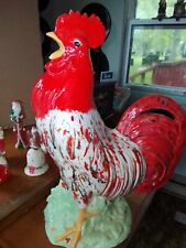 Vintage Country Farmhouse Decorative Glazed Ceramic Rooster Statue picture