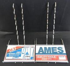 Vtg Ames Ace Garden Tools Ad Signs Pegboard Rack Metal Store Display   T58 picture