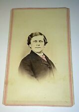Antique American Victorian Young Man Rosy Cheeks Tax Stamp VT CDV Photo US picture