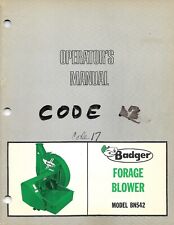 Farm Manual - Badger - BN542 - Forage Blower - Operator's - c1979 (FM575) picture