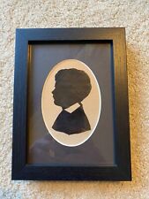Vintage Hand Cut Silhouette-Framed-Young Boy Circa 1950s picture
