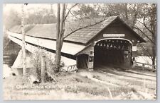 Postcard RPPC Vermont Fairlee Ye Old Covered Bridge Vintage 1953 picture