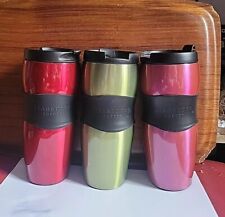 RARE 2005 Starbucks Tumblers All with Rubber Grips Stainless Steel 16oz picture