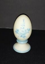 Vintage FENTON Hand Painted Satin Glass On Stand, 3 3/8