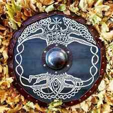 X-MAS GIFT Wood & Metal MEDIEVAL Knight Shield Handcrafted Viking Shield L36 picture