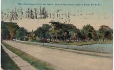 Bristol Main Road To Warren & Perry House Colored 1910 RI  picture