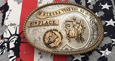 Vintage 1995 NTHSRA North Texas HS Rodeo Gist Sterling OL Trophy Belt Buckle picture