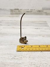 Vintage Brass Mouse Long Tail Paperweight, Receipt Holder, Ring Holder picture