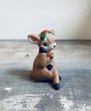 Vintage Homco Home Interior Christmas Reindeer Ceramic Figurine picture