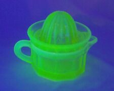 Small Boyd Vaseline / Uranium Glass Opalescent Juicer / Reamer and Pitcher picture