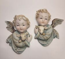 Lefton Victorian Style Angel & Lamb Wall Hangings (2) Religious Wall Art 6