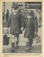 1946 Sad Paris School Children Carry Rations WW2 Era Vintage Newsprint Photo picture
