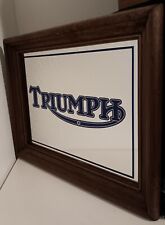 Vintage Triumph Motorcycles Mirror Sign Wood Framed  picture