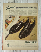 Regal Shoes Mens Fashion Print Ad Advertisement Cordovan Reproductions 40s VTG picture