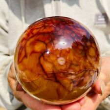 2.7lb Superb Large Chalcedony Agate Quartz Banded Carnelian Crystal Sphere Reiki picture