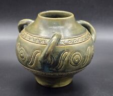 Antique Adamesk Arts & Crafts 3 Handled Pottery Vase by Adam J. Moses/UK/c1910 picture