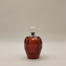 Very Rare Vintage Amber Crystal Perfume Bottle With Screw On Crystal Stopper picture