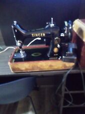 Vtg 1956 SINGER 99k Sewing Machine w/ Case & Foot Pedal Black picture