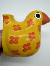 Fitz and Floyd 1970’s Vintage Office string dispenser yellow bird orange flowers picture