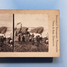 Ilfracombe Stereoview 3D C1880 Victorian Families Watch Rough Sea By Twiss Devon picture