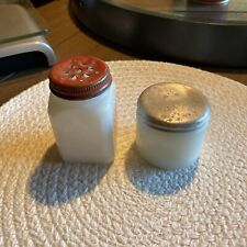Vintage Milk Glass Jars With Lids, Lot Of Two picture