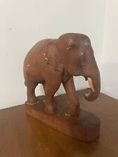 Vintage Large and Heavy  Hand Carved Wooden Elephant Statue Solid Wood picture