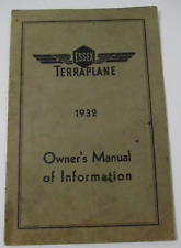 1932 ESSEX TERRAPLANE Owner's Manual, Hudson Motor Car Company picture