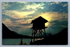 Postcard Vintage Kenai Lake Peninsula Alaska Hunters Cache Nature Tower 4x6 picture