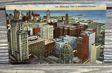 Vintage Postcard Birdseye View Of Downtown Chicago picture