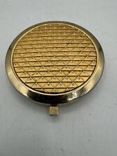 Vintage 80s Gold Tone with Tiny Rhinestones Compact Mirror Gift Birthday picture