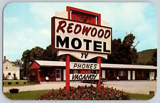 Vintage Advertising Postcard~ The Redwood Motel~ North Adams, Massachusetts~ MA picture