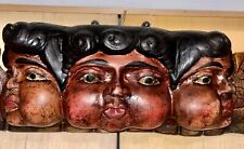 VTG ANTIQUE RARE THREE HEADED GUERRERO WINGED ANGEL 30” MEXICO EARLY-MID 1900 picture