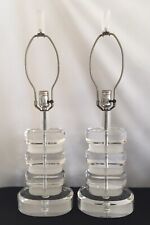 Fabulous Pair Of Clear And Frosted Lucite Table Lamps picture