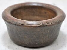 Antique Sand Stone Round Kitchenware Curry Bowl Original Old Hand Carved picture