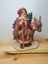 Old World Santa With Donkey Provincial Mold Ceramic Hand Painted Vintage picture