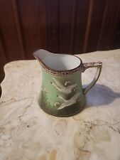 Rare Handpainted Antique Japanese Pitcher With Raised Paint Finish picture