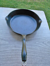 RARE Wagner Ware 1079 Black Cast Iron Wooden Handled Skillet Very Nice  picture