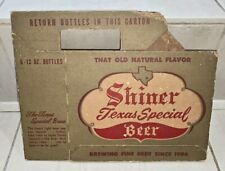 Vintage Shiner Texas Special Beer 6 pack 12 oz. Bottles Cardboard Carton 1960s? picture