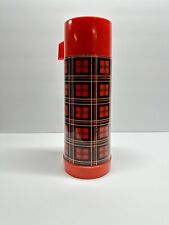 Vintage 1960s Aladdin Red Plaid Thermos Quart Cup No. 143 picture