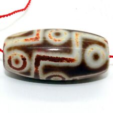 Chinese Handmade Agate Stone Pattern Oval Long Dzi Bead Pendant ws230 picture