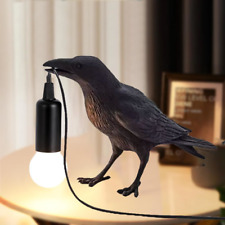 Raven Table Lamp - Crow Desk Lamp - Vintage Resin Bird lamp - Birds Table Light picture